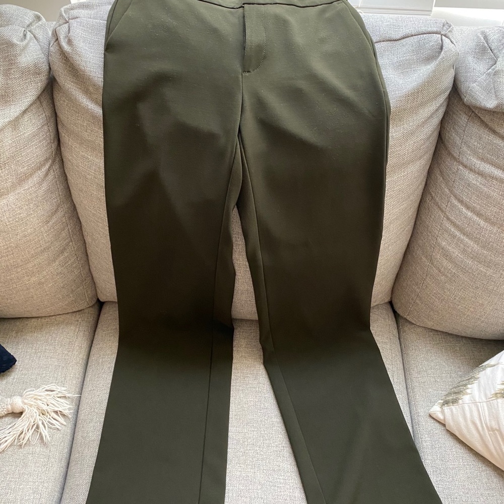 Banana Republic olive wide leg trouser